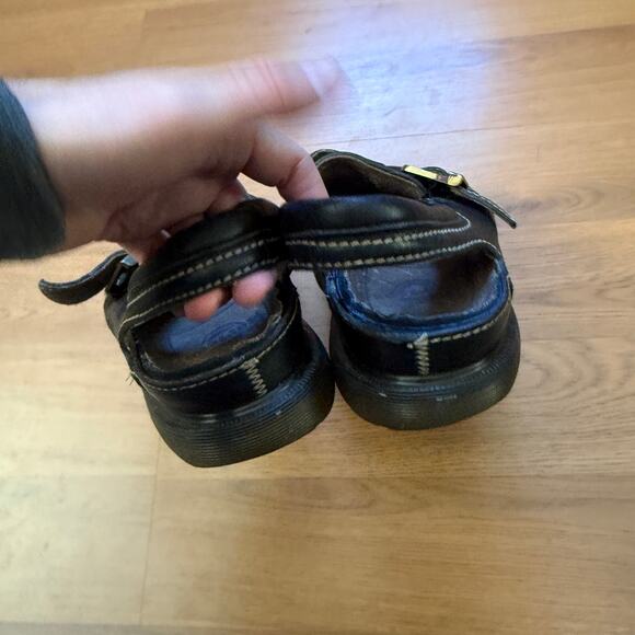 Vintage Y2k Doc Dr. Martens Black Leather Fisherman Closed Toe Sandals Sz 9 Mens